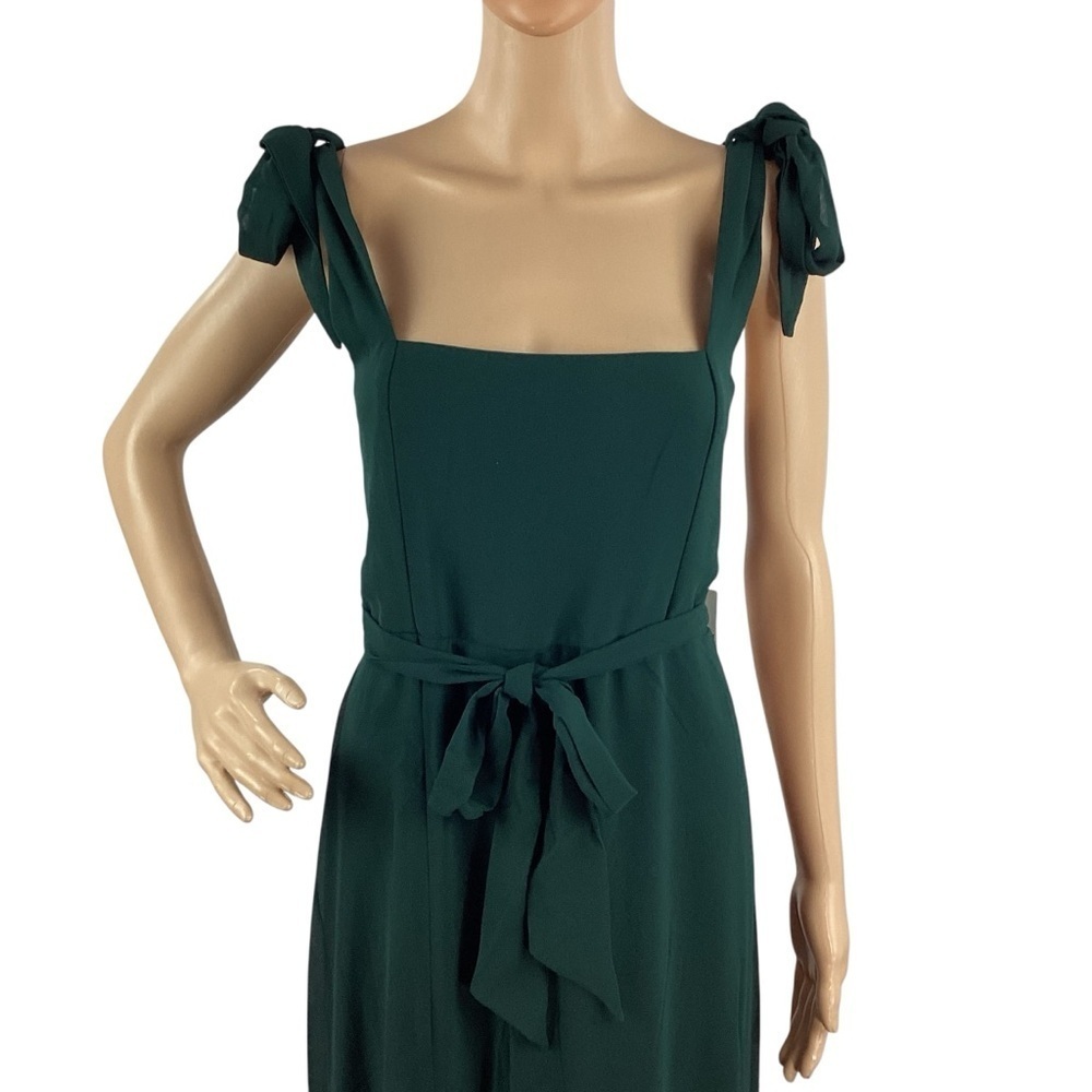 Show Me Your Mumu Claire Midi Dress Green Tie Strap Ruffle Hem Size M - Picture 2 of 9